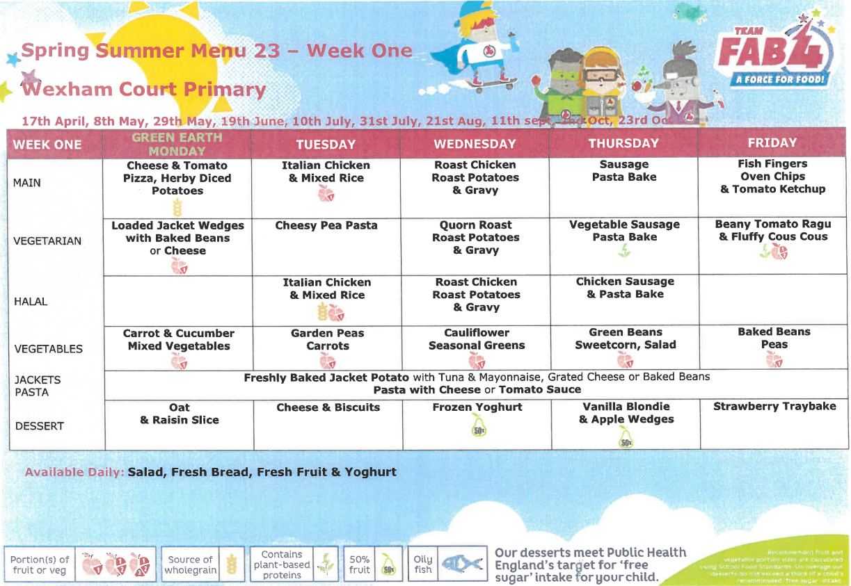 Wexham Court Primary - Lunch Menus